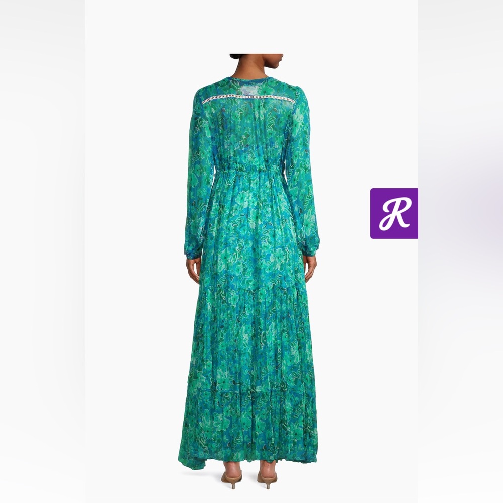 EUC Johnny Was Raquel Floral Silk Maxi Dress
